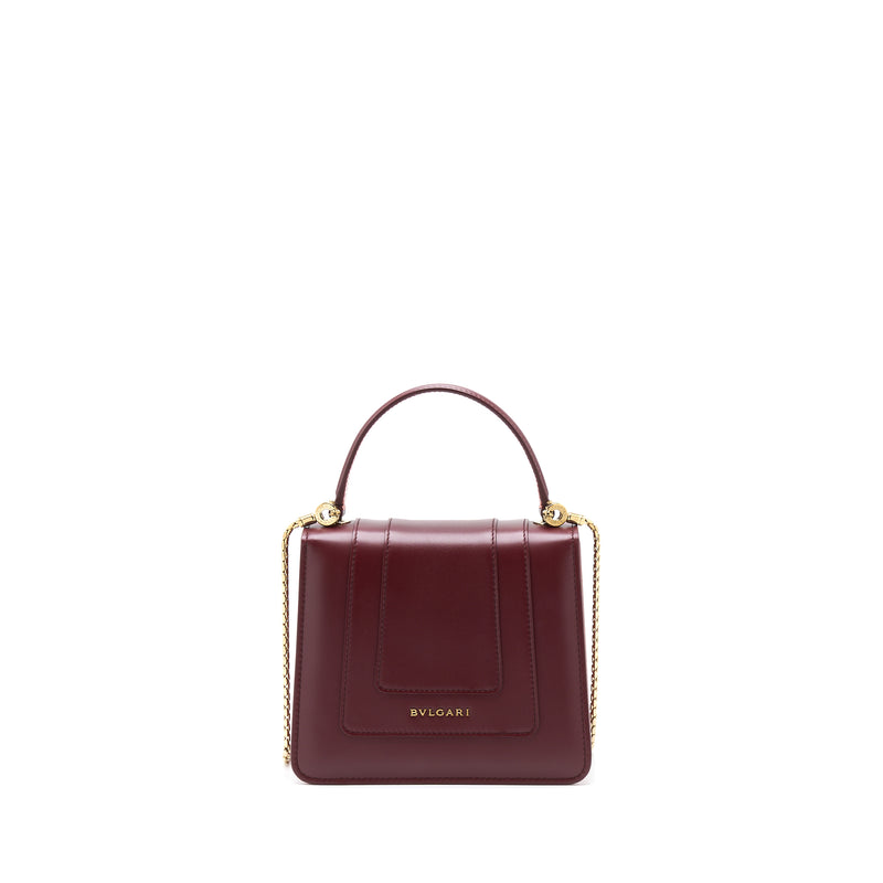 Bvlgari Serpenti Forever Top Handle Bag Calfskin Red