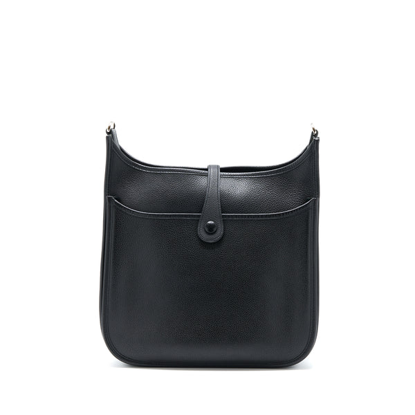 Hermes Evelyn 29 Clemence Black SHW Stamp Square K