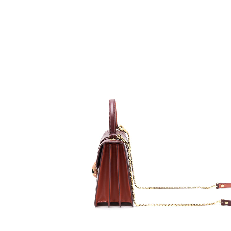 Bvlgari Serpenti Forever Top Handle Bag Calfskin Red