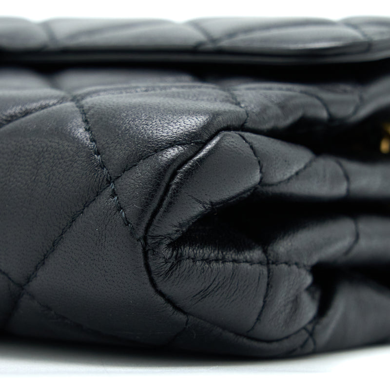 Chanel CC Logo Flap Bag Lambskin Black Multicolour Hardware (Microchip)