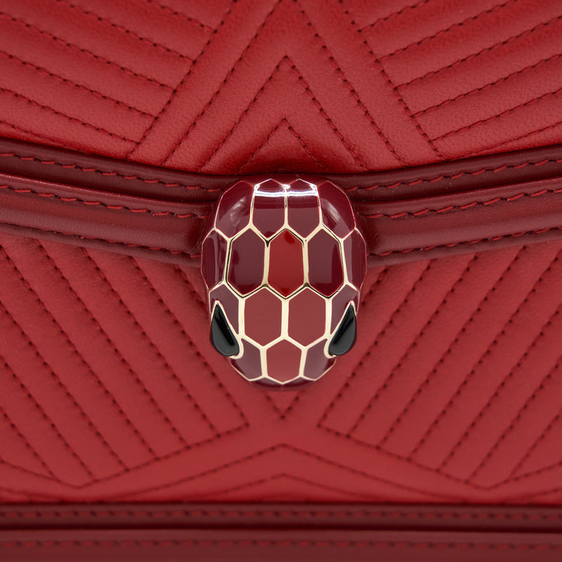 Bvlgari Serpenti Diamond Blast Shoulder Bag Red