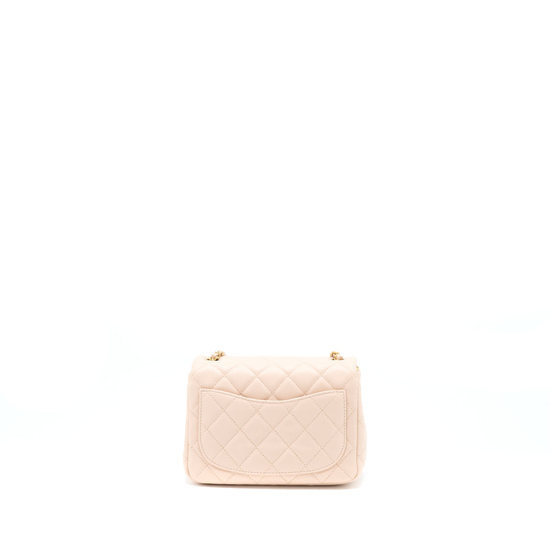 Chanel Grey Pearl Crush Rectangular Mini Classic Flap Antique Gold