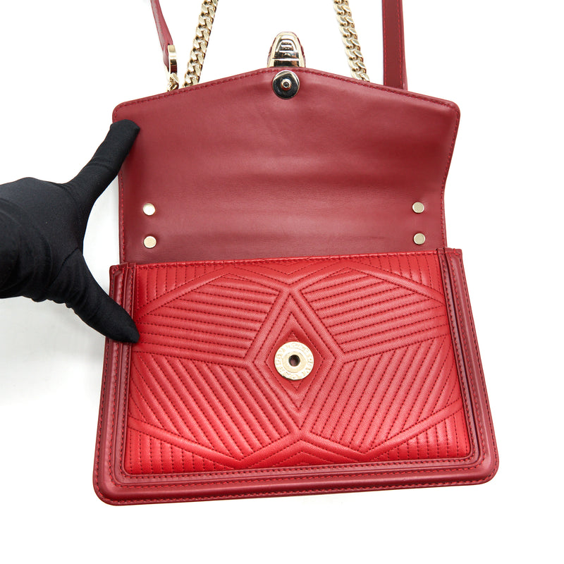 Bvlgari Serpenti Diamond Blast Shoulder Bag Red