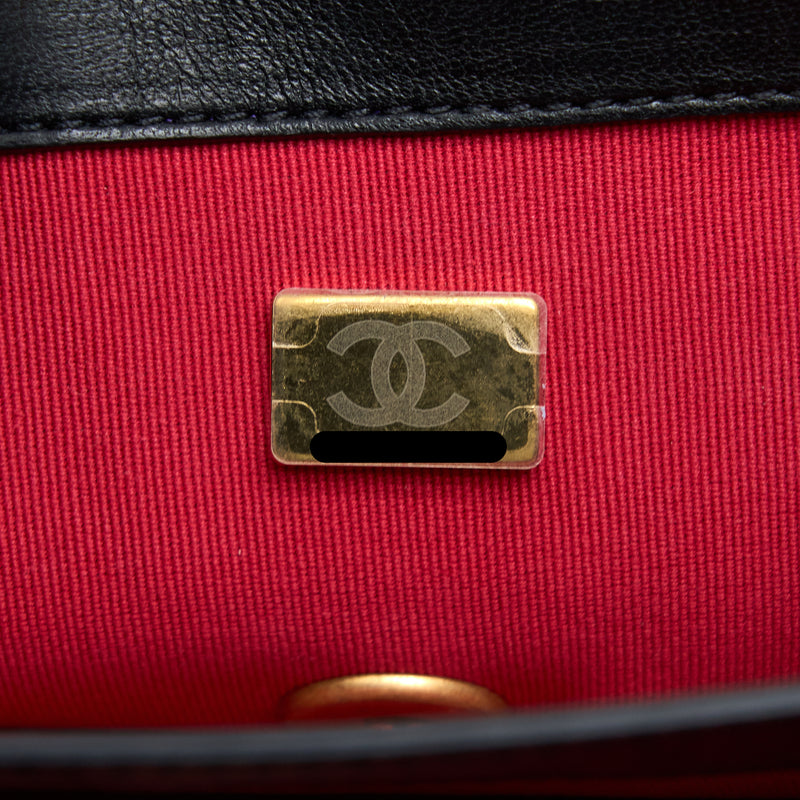Chanel CC Logo Flap Bag Lambskin Black Multicolour Hardware (Microchip)