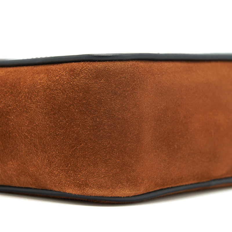 Fendi Camera Crossbody Bag suede leather brown/ black GHW