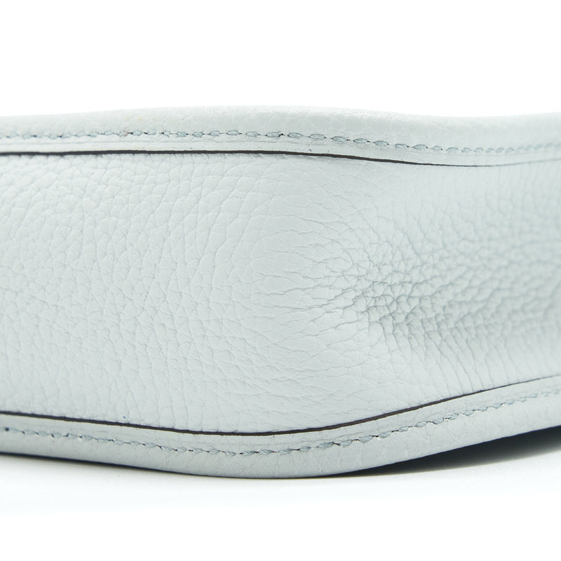 Hermes Mini Evelyne Clemence Bleu Pale/ Bleu Indigo SHW Stamp Y