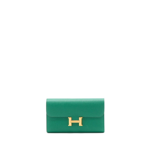 Hermes Constance Long Wallet Epsom Green GHW Stamp A