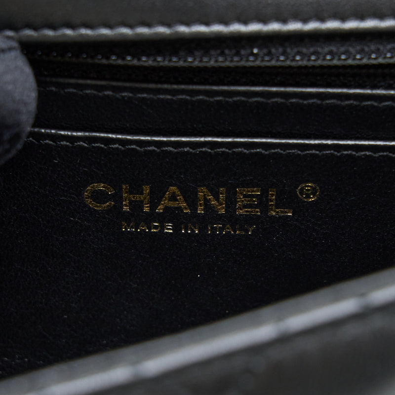 Chanel Classic Mini Square Flap Bag Lambskin Black GHW
