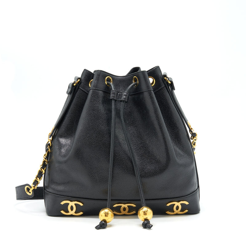 Chanel Vintage Bucket Bag Caviar Black GHW