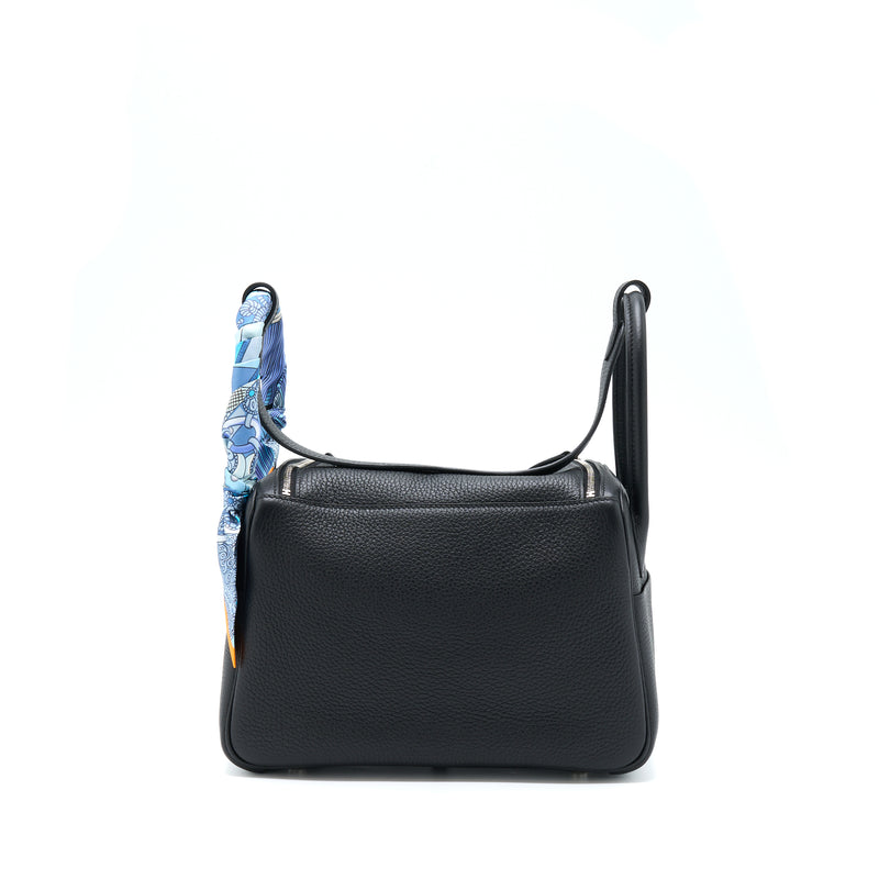 Hermes Lindy 26 Clemence Black SHW Stamp Z With An Extra Twilly