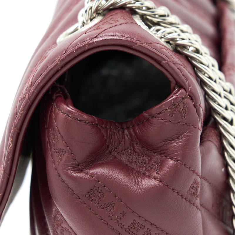 Balenciaga Logo Shoulder Bag Dark Red SHW