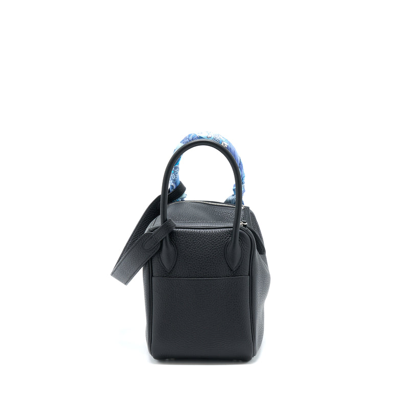 Hermes Lindy 26 Clemence Black SHW Stamp Z With An Extra Twilly