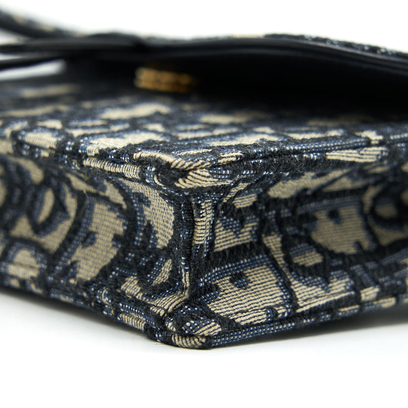 Dior Saddle Belt Pouch Blue Oblique Jacquard