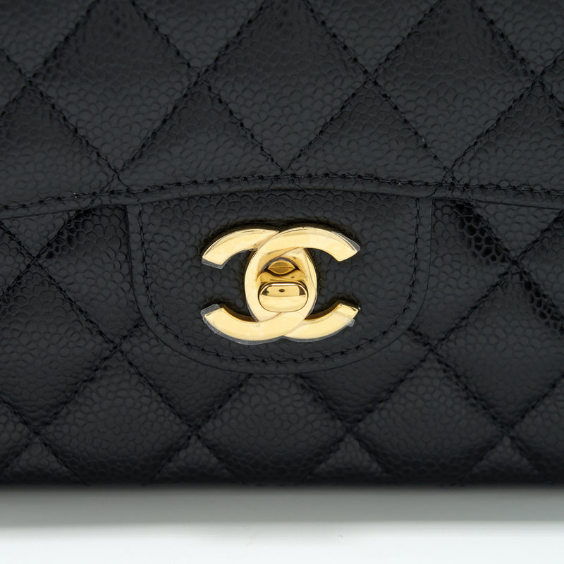Chanel Small Classic Double Flap Bag Caviar Black GHW (Microchip)