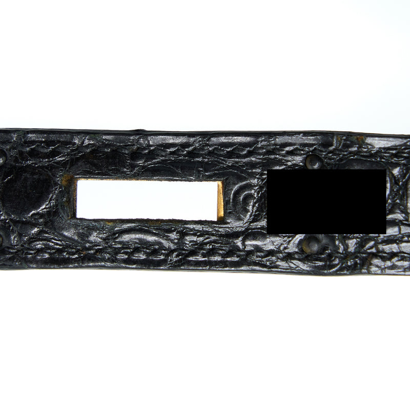 Hermes Vintage Kelly 32 Shiny Crocodile Porosus Black GHW Stamp Circle Q