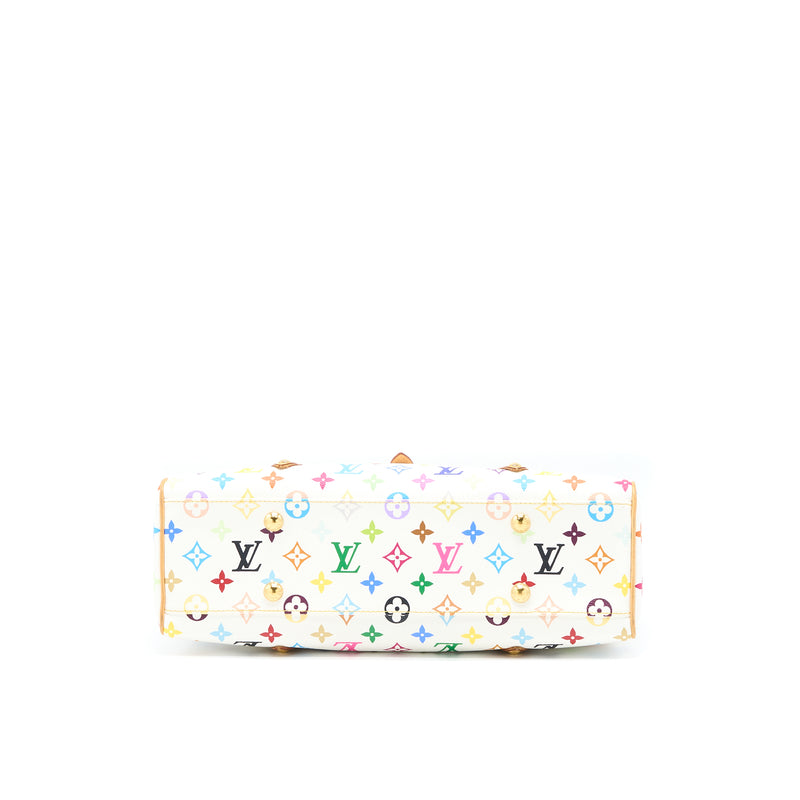 Louis Vuitton Aurelia Shoulder Bag White Multicolour Monogram Canvas GHW