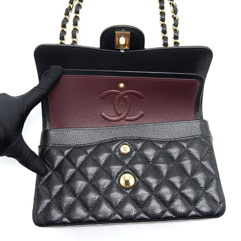 Chanel Small Classic Double Flap Bag Caviar Black GHW (Microchip)