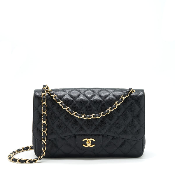 Chanel Classic Jumbo Double Flap Bag Caviar Black LGHW