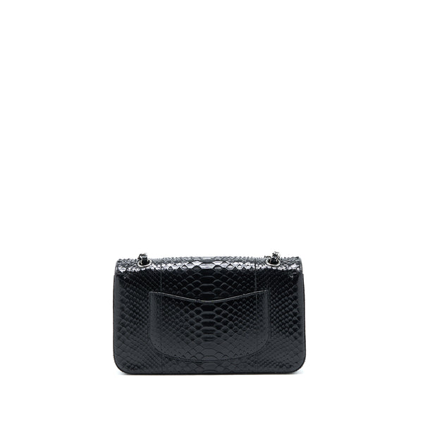 Chanel Medium Classic Double Flap Bag Python Black SHW