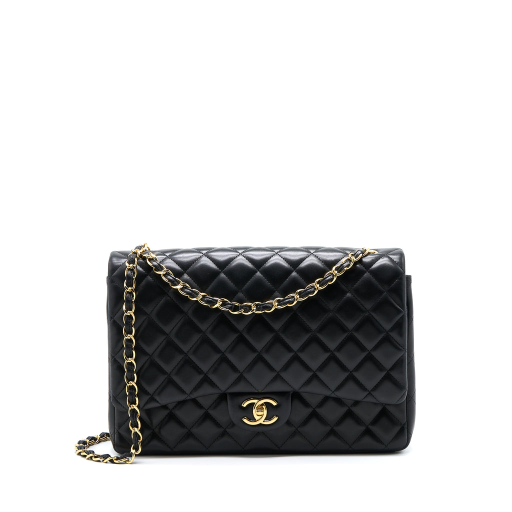 Chanel Black Quilted Lambskin New Classic Double Flap Maxi Q6BAQP1IK6008