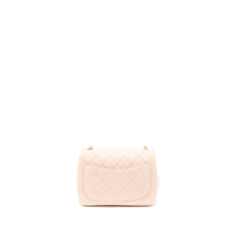 Chanel Pearl Crush Mini Square Lambskin Light Beige Brushed GHW(Microchip)