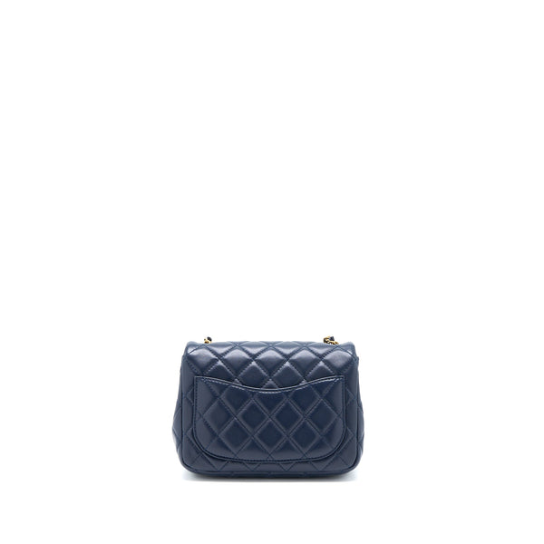 Chanel Pearl Crush Mini Square Lambskin Navy Brushed GHW