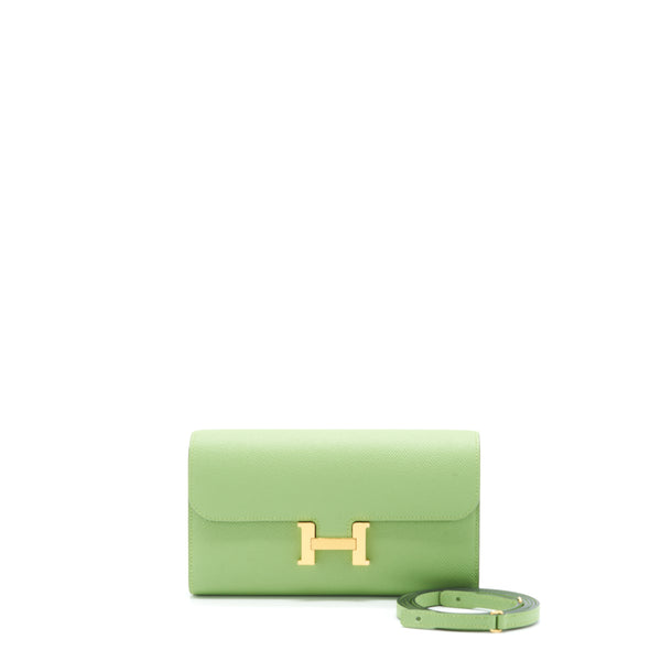 Hermes Constance To Go Epsom Vert Criquet GHW Stamp Y
