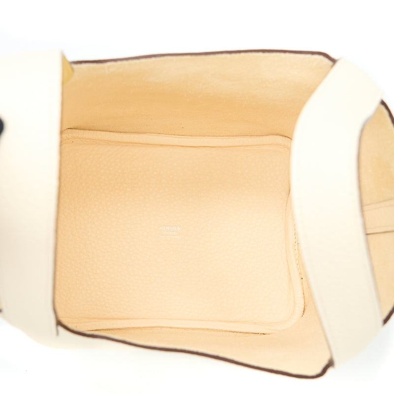 Hermes Picotin 18 Lock Bag Clemence Nata / Jaune Poussin SHW Stamp Z