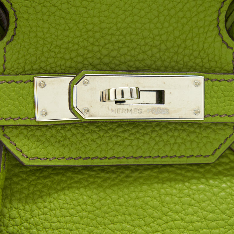 Hermes Birkin bag 30 Anis green Togo leather Silver hardware