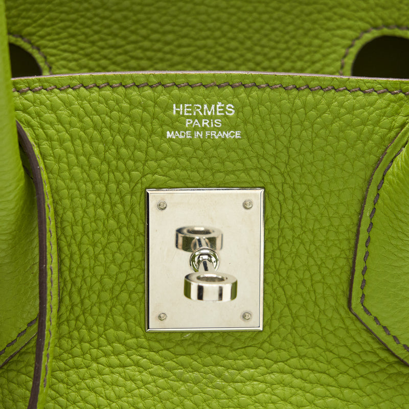 Hermes Birkin bag 30 Anis green Togo leather Gold hardware