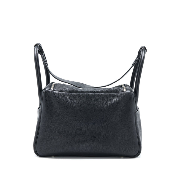 Hermes Lindy 30 Clemence Black SHW Stamp Square Q