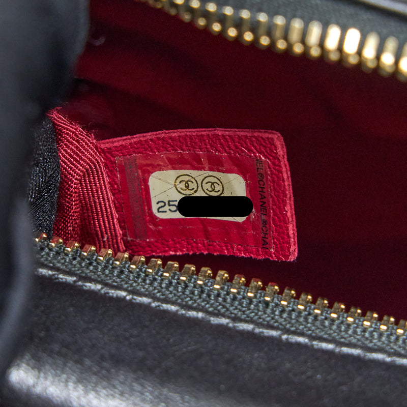 Chanel Small Gabrielle Hobo Bag Aged Calfskin Black with Multicolor Hardware
