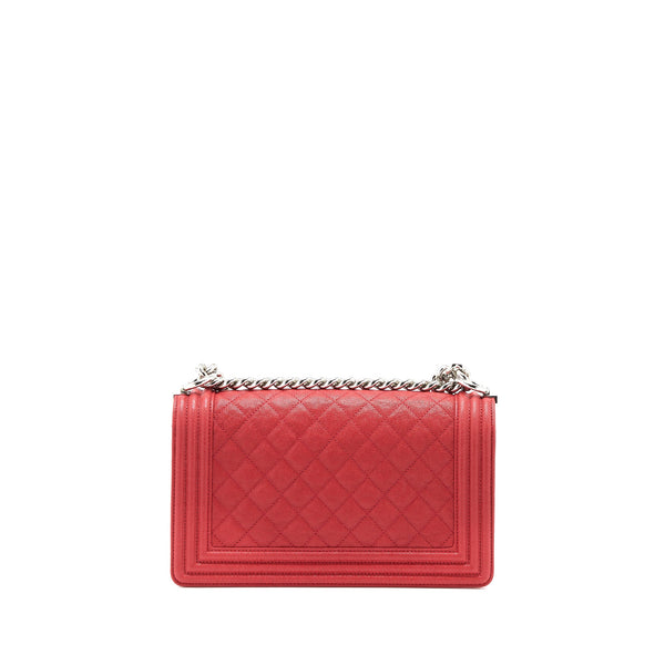 Chanel Medium Boy Bag Caviar Red SHW