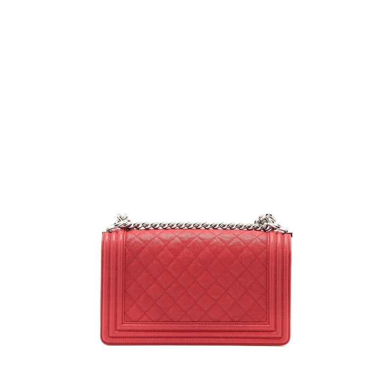 Chanel Medium Boy Bag Caviar Red SHW