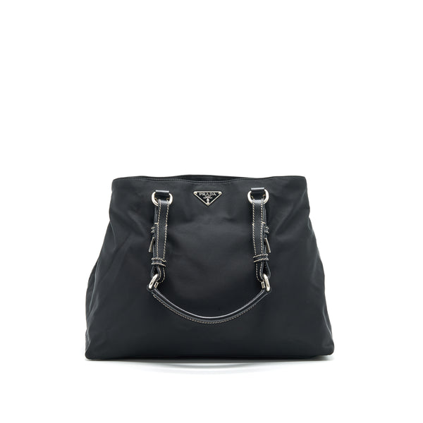 PRADA NYLON SHOULDER HAND BAG IN BLACK