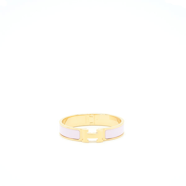 Hermes Size PM Clic H Bracelet Rose Dragee GHW