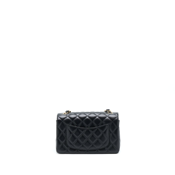 Chanel Mini Rectangular Flap Bag Lambskin Black LGHW (Microchip)