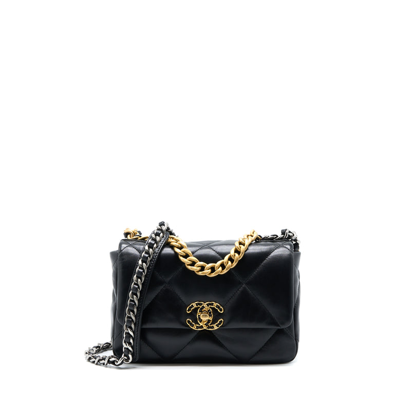Chanel Small 19 Bag Lambskin Black Multicolour Hardware (Microchip)