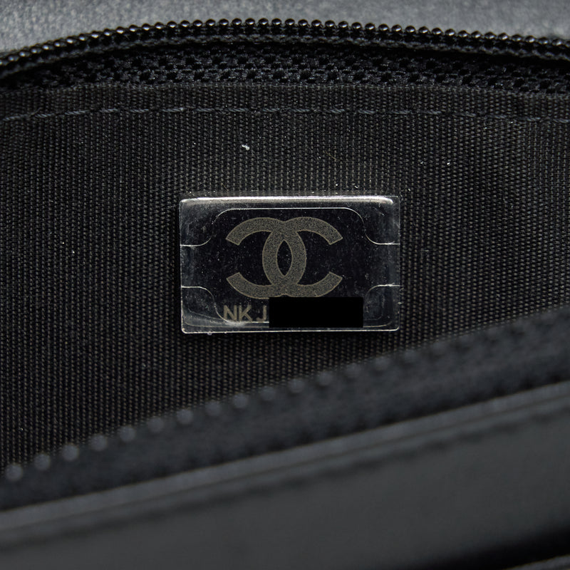 Chanel Boy Wallet On Chain Caviar Black Ruthenium Hardware (Microchip)