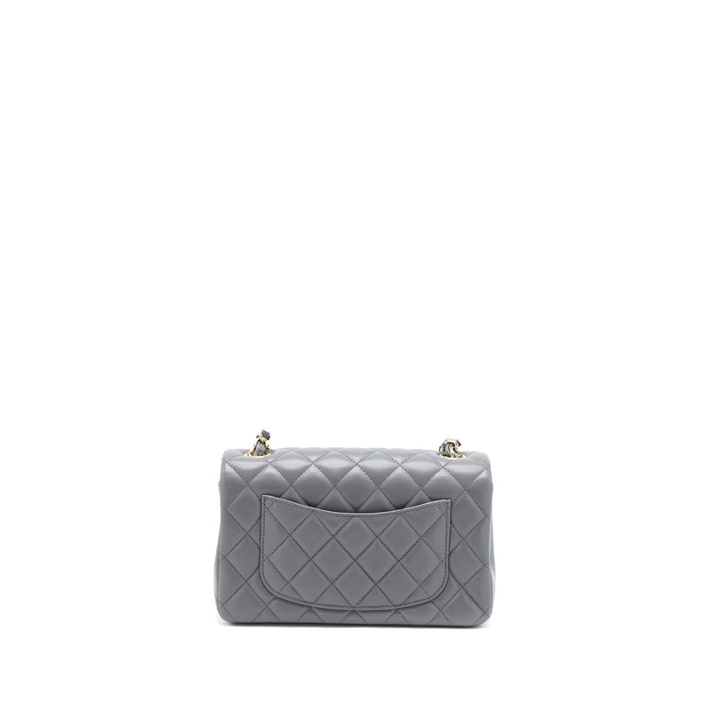 Chanel 22A Mini Rectangular Lambskin Grey LGHW(Microchip)