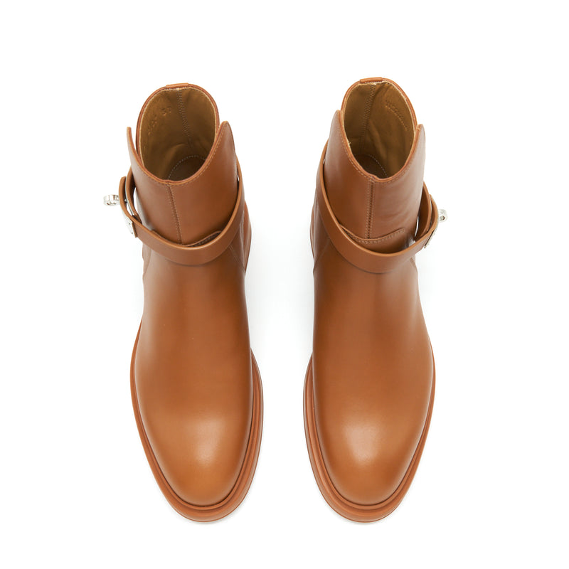 Hermes Size 37 Vel Ankle Boots Gold SHW