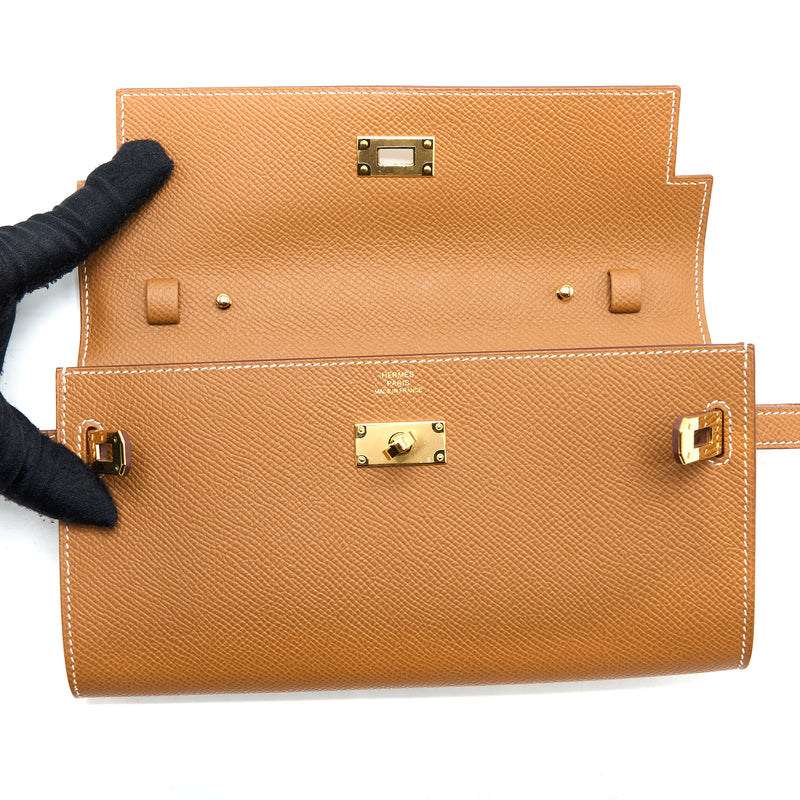 Hermes Classic Kelly To Go Epsom Gold GHW Stamp U