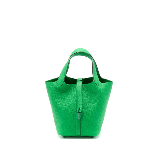 Hermes Picotin 18 Lock Bag Clemence 1K Bambou With Green Hardware Stamp U