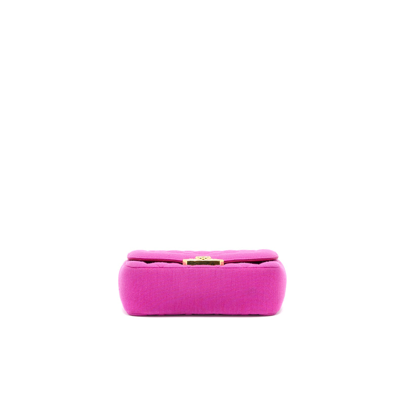 Chanel Seasonal Mini Flap Bag Fabric Pink LGHW