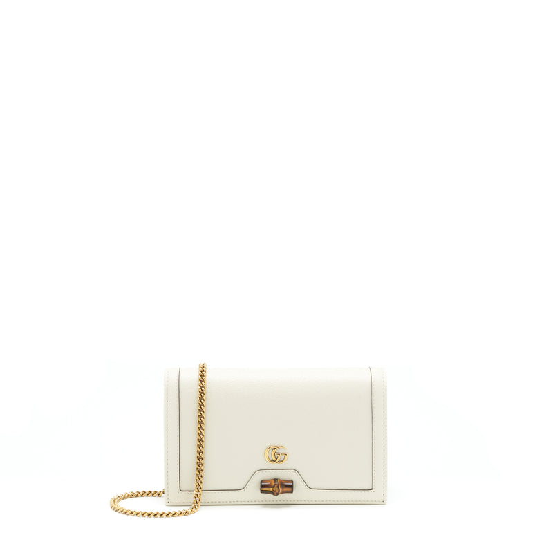 Gucci Diana Mini Bag with Bamboo White GHW