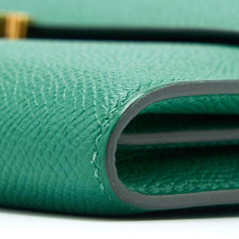 Hermes Constance Long Wallet Epsom Green GHW Stamp A