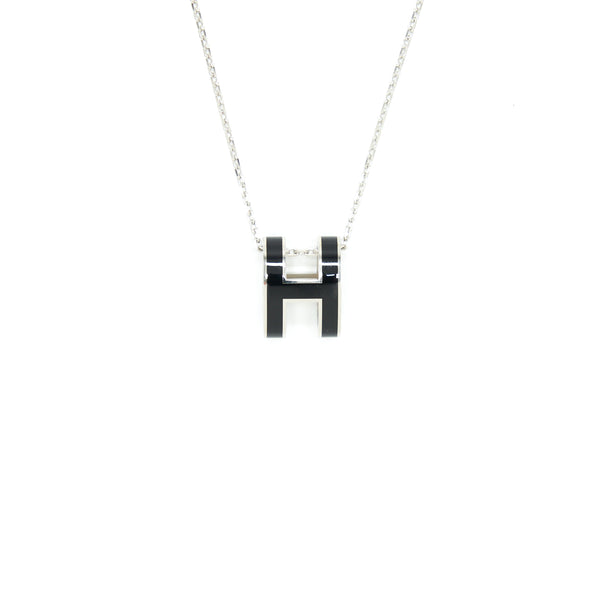 Hermes Pop H Pendant Black SHW