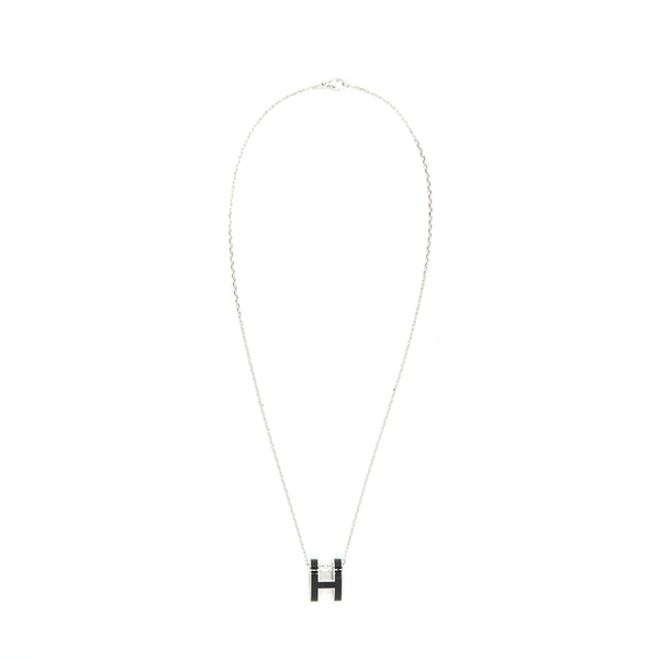 Hermes Pop H Pendant Black SHW