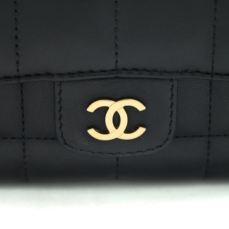 Chanel Camellia Mini Flap shoulder Bag Lambskin black GHW