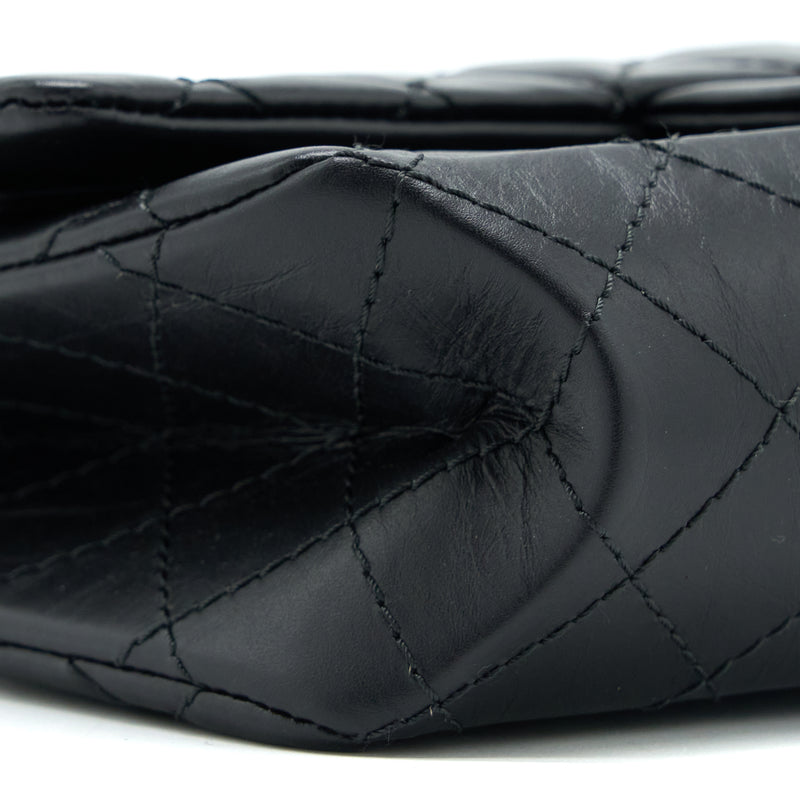 Chanel Small 2.55 225 Reissue Flap Bag Aged Calfskin Black Brushed GHW